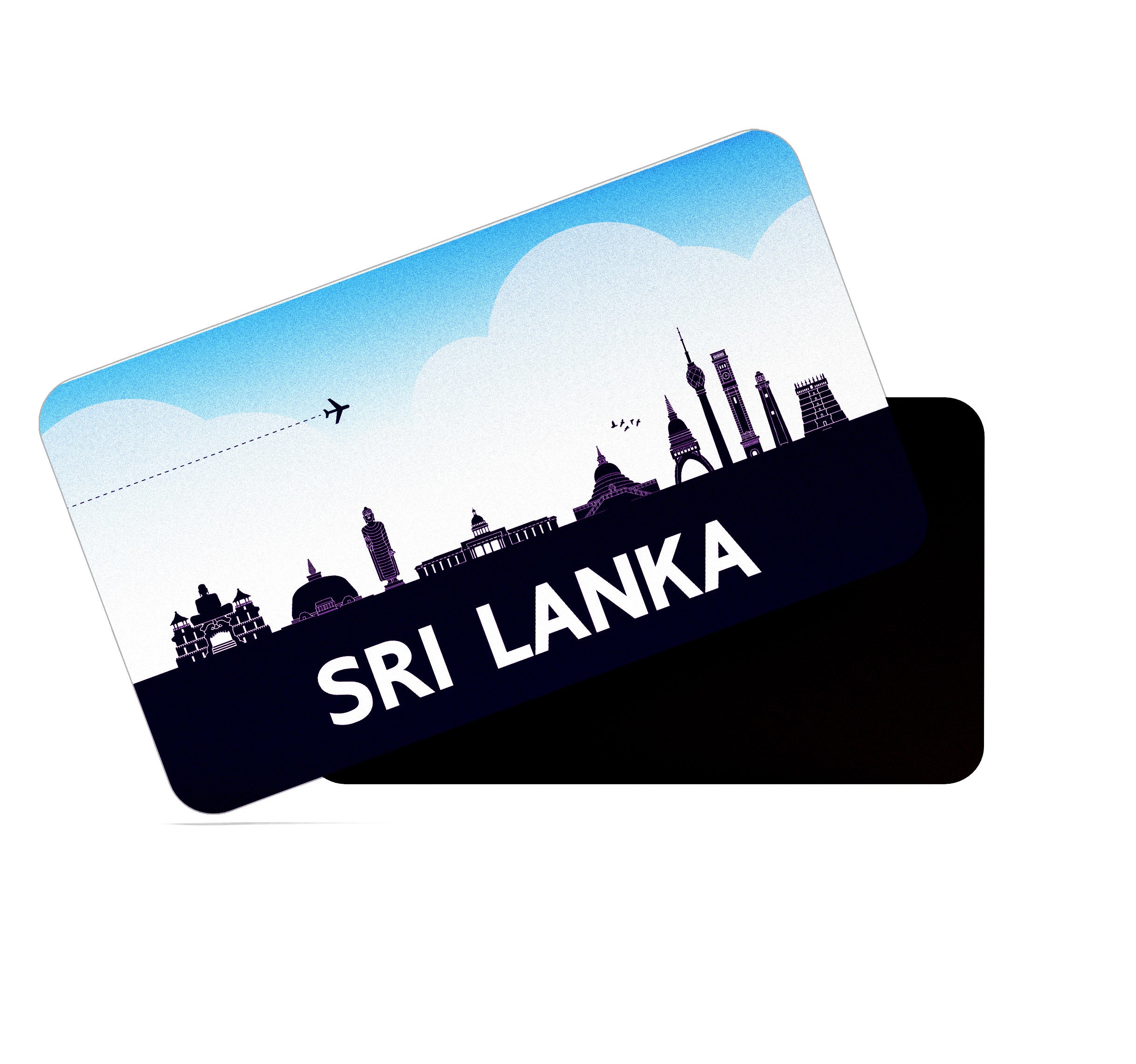 dhcrafts Rectangular Fridge Magnet Purple Sri Lanka Design Pack of 1 (8.6cm x 5.4cm)
